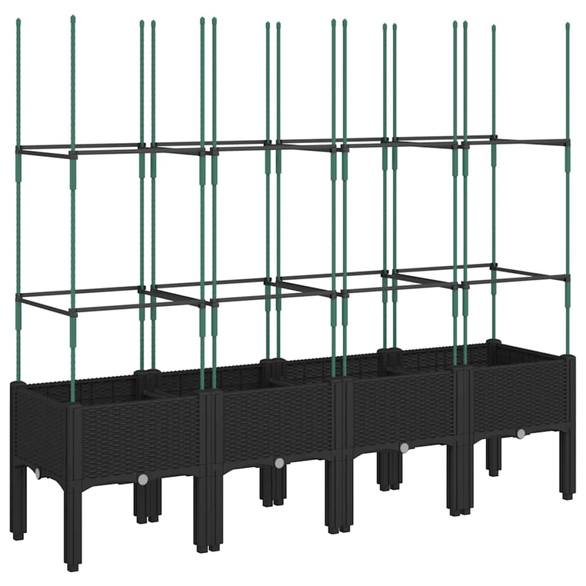vidaXL Ζαρντινιέρα Κήπου με Καφασωτό Μαύρο 160 x 40 x 142,5 εκ. από PP