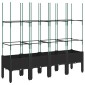 vidaXL Ζαρντινιέρα Κήπου με Καφασωτό Μαύρο 160 x 40 x 142,5 εκ. από PP
