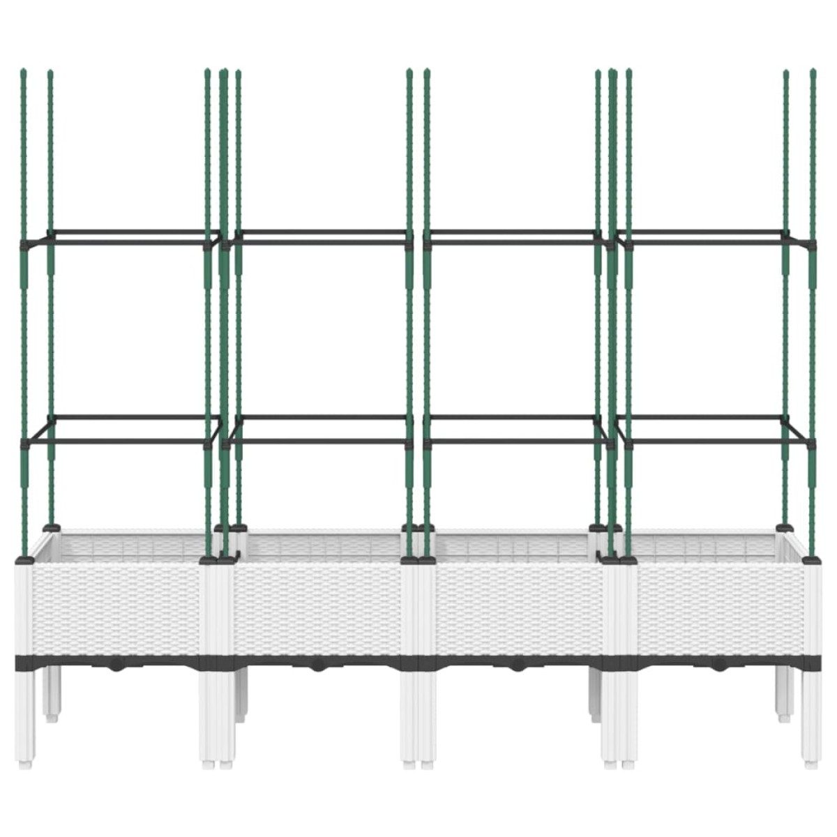 vidaXL Ζαρντινιέρα Κήπου με Καφασωτό Λευκή 160x40x142,5 εκ. από PP