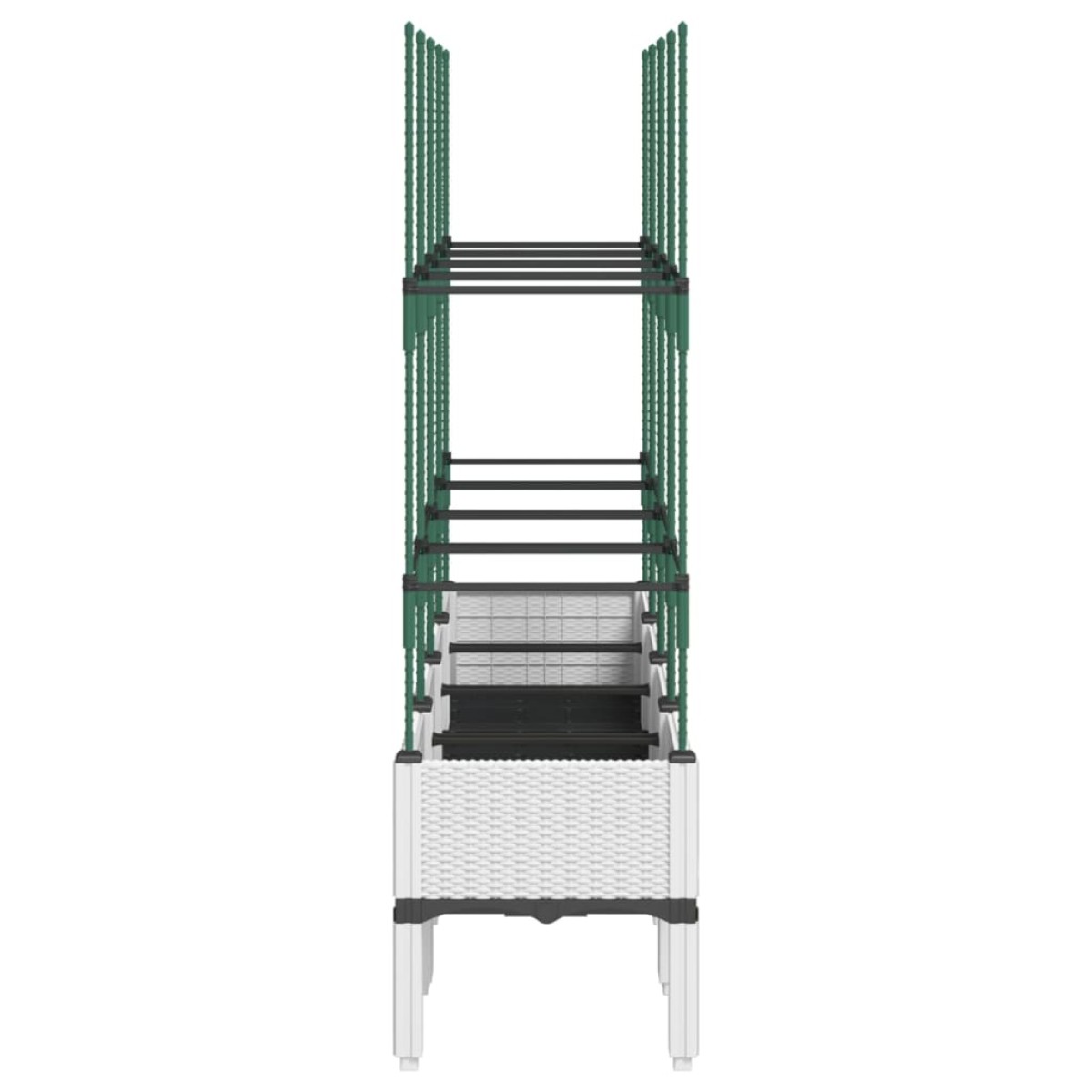 vidaXL Ζαρντινιέρα Κήπου με Καφασωτό Λευκή 160x40x142,5 εκ. από PP