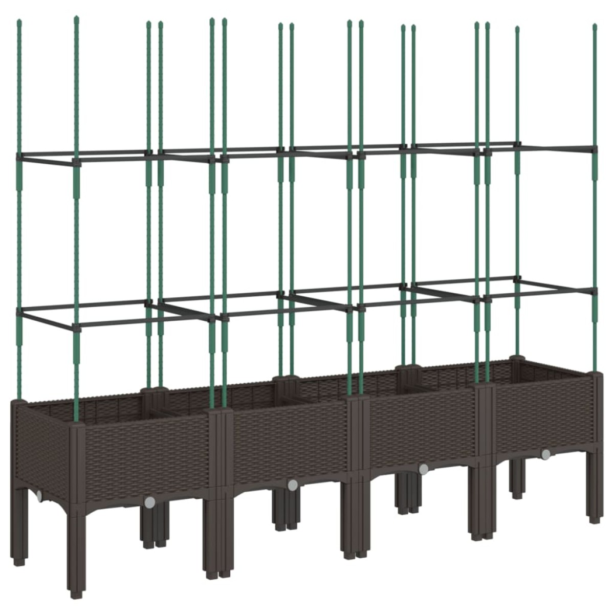 vidaXL Ζαρντινιέρα Κήπου με Καφασωτό Καφέ 160 x 40 x 142,5 εκ. από PP