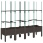 vidaXL Ζαρντινιέρα Κήπου με Καφασωτό Καφέ 160 x 40 x 142,5 εκ. από PP
