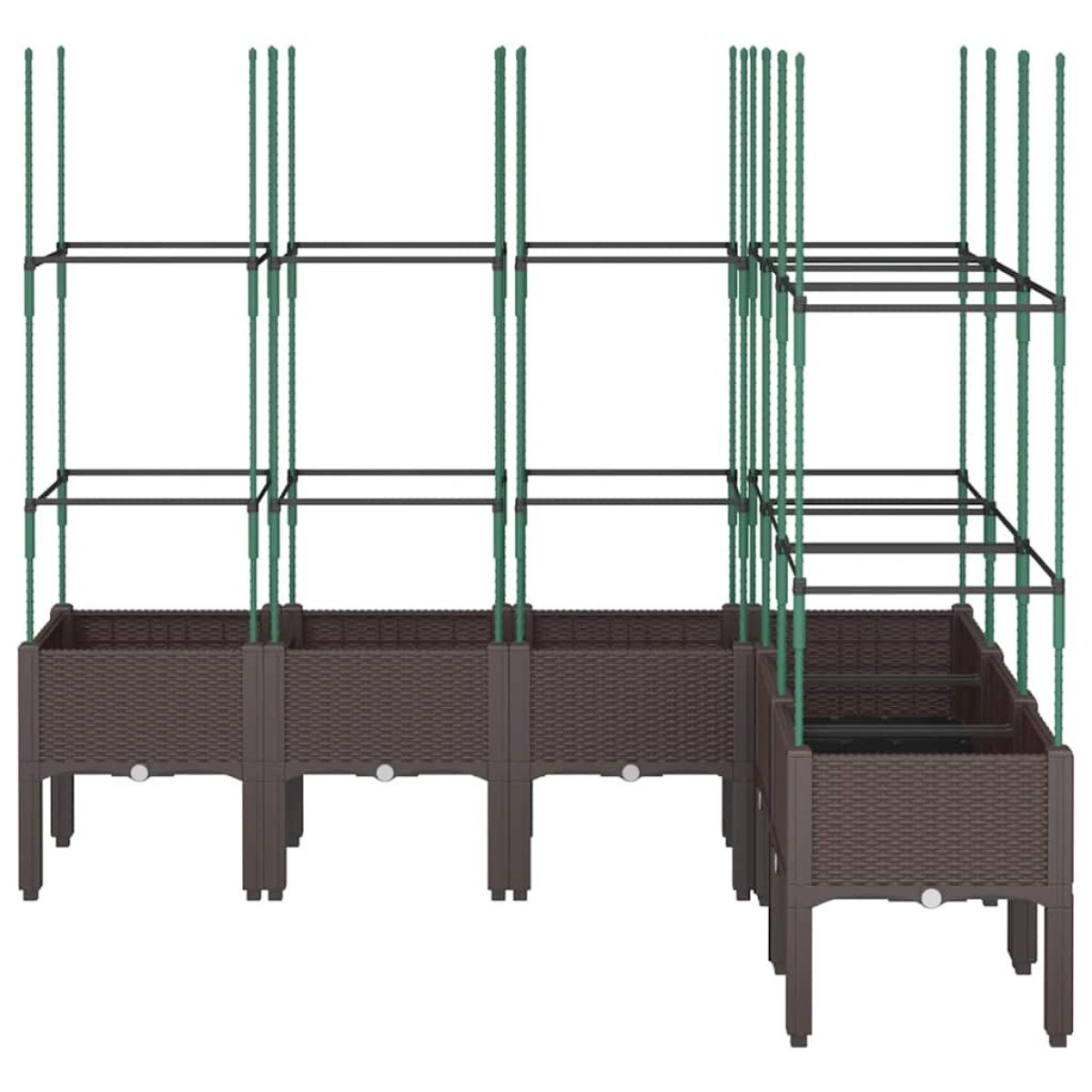 vidaXL Ζαρντινιέρα Κήπου με Καφασωτό Καφέ 160 x 120 x 142,5 εκ. από PP