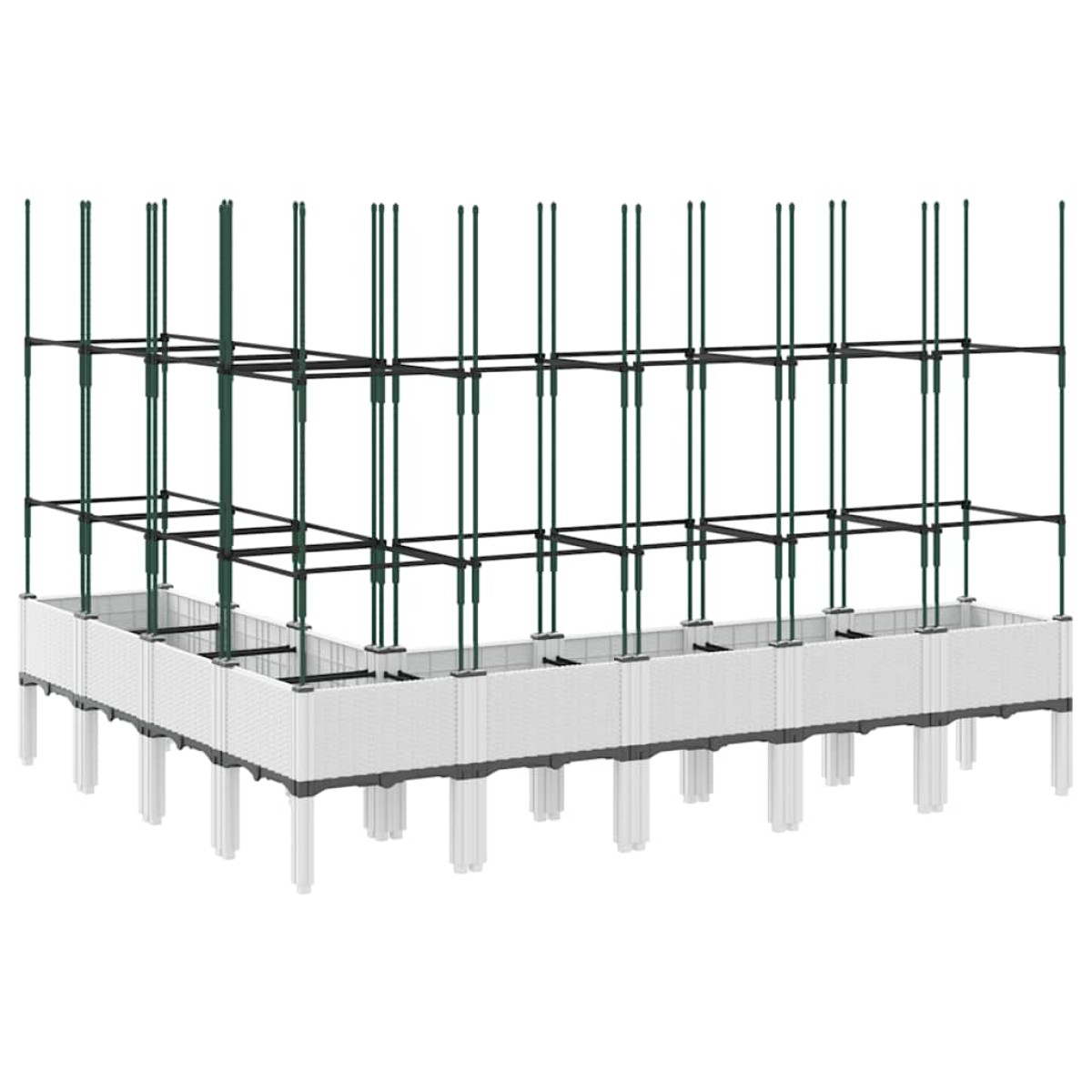 vidaXL Ζαρντινιέρα Κήπου με Καφασωτό Λευκή 200x160x142,5 εκ. από PP