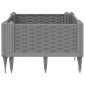 vidaXL Ζαρντινιέρα με Πασσάλους Αν.Γκρι42,5x42,5x28,5εκ Πολυπροπυλένιο