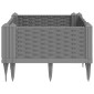 vidaXL Ζαρντινιέρα με Πασσάλους Αν.Γκρι42,5x42,5x28,5εκ Πολυπροπυλένιο