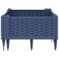 vidaXL Ζαρντινιέρα με Πασσάλους Μπλε Γκρι 42,5x42,5x28,5 εκ. Πολυπροπυλένιο