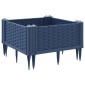 vidaXL Ζαρντινιέρα με Πασσάλους Μπλε Γκρι 42,5x42,5x28,5 εκ. Πολυπροπυλένιο