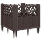 vidaXL Ζαρντινιέρα με Πασσάλους Καφέ 43,5x43,5x43,5 εκ. Πολυπροπυλένιο