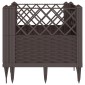 vidaXL Ζαρντινιέρα με Πασσάλους Καφέ 43,5x43,5x43,5 εκ. Πολυπροπυλένιο