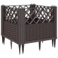 vidaXL Ζαρντινιέρα με Πασσάλους Καφέ 43,5x43,5x43,5 εκ. Πολυπροπυλένιο