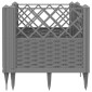 vidaXL Ζαρντινιέρα με Πασσάλους Αν.Γκρι43,5x43,5x43,5εκ Πολυπροπυλένιο