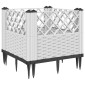 vidaXL Ζαρντινιέρα με Πασσάλους Λευκή 42,5x42,5x28,5 εκ Πολυπροπυλένιο