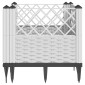 vidaXL Ζαρντινιέρα με Πασσάλους Λευκή 42,5x42,5x28,5 εκ Πολυπροπυλένιο