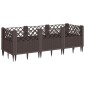vidaXL Ζαρντινιέρα με Πασσάλους Καφέ 123,5x43,5x43,5εκ. Πολυπροπυλένιο