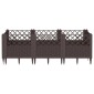 vidaXL Ζαρντινιέρα με Πασσάλους Καφέ 123,5x43,5x43,5εκ. Πολυπροπυλένιο