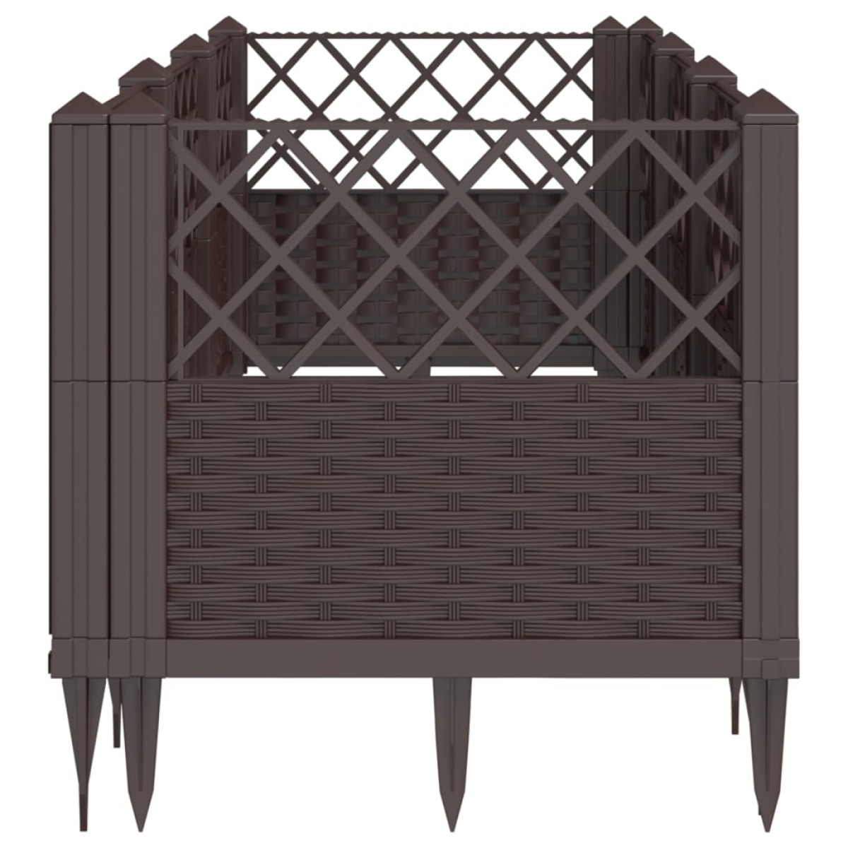 vidaXL Ζαρντινιέρα με Πασσάλους Καφέ 123,5x43,5x43,5εκ. Πολυπροπυλένιο