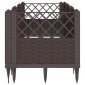 vidaXL Ζαρντινιέρα με Πασσάλους Καφέ 123,5x43,5x43,5εκ. Πολυπροπυλένιο