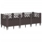 vidaXL Ζαρντινιέρα με Πασσάλους Καφέ 123,5x43,5x43,5εκ. Πολυπροπυλένιο