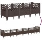 vidaXL Ζαρντινιέρα με Πασσάλους Καφέ 123,5x43,5x43,5εκ. Πολυπροπυλένιο