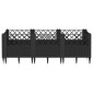 vidaXL Ζαρντινιέρα με Πασσάλους Μαύρη 123,5x43,5x43,5εκ Πολυπροπυλένιο