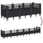 vidaXL Ζαρντινιέρα με Πασσάλους Μαύρη 123,5x43,5x43,5εκ Πολυπροπυλένιο