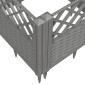 vidaXL Ζαρντινιέρα με Πασσάλους Γκρι 123,5x43,5x43,5εκ. Πολυπροπυλένιο