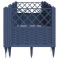 vidaXL Ζαρντινιέρα με Πασσάλους Μπλε Γκρι 123,5x43,5x43,5εκ. Πολυπροπυλένιο