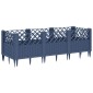 vidaXL Ζαρντινιέρα με Πασσάλους Μπλε Γκρι 123,5x43,5x43,5εκ. Πολυπροπυλένιο