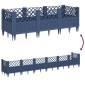 vidaXL Ζαρντινιέρα με Πασσάλους Μπλε Γκρι 123,5x43,5x43,5εκ. Πολυπροπυλένιο