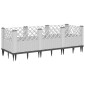 vidaXL Ζαρντινιέρα με Πασσάλους Λευκή 123,5x43,5x43,5εκ Πολυπροπυλένιο