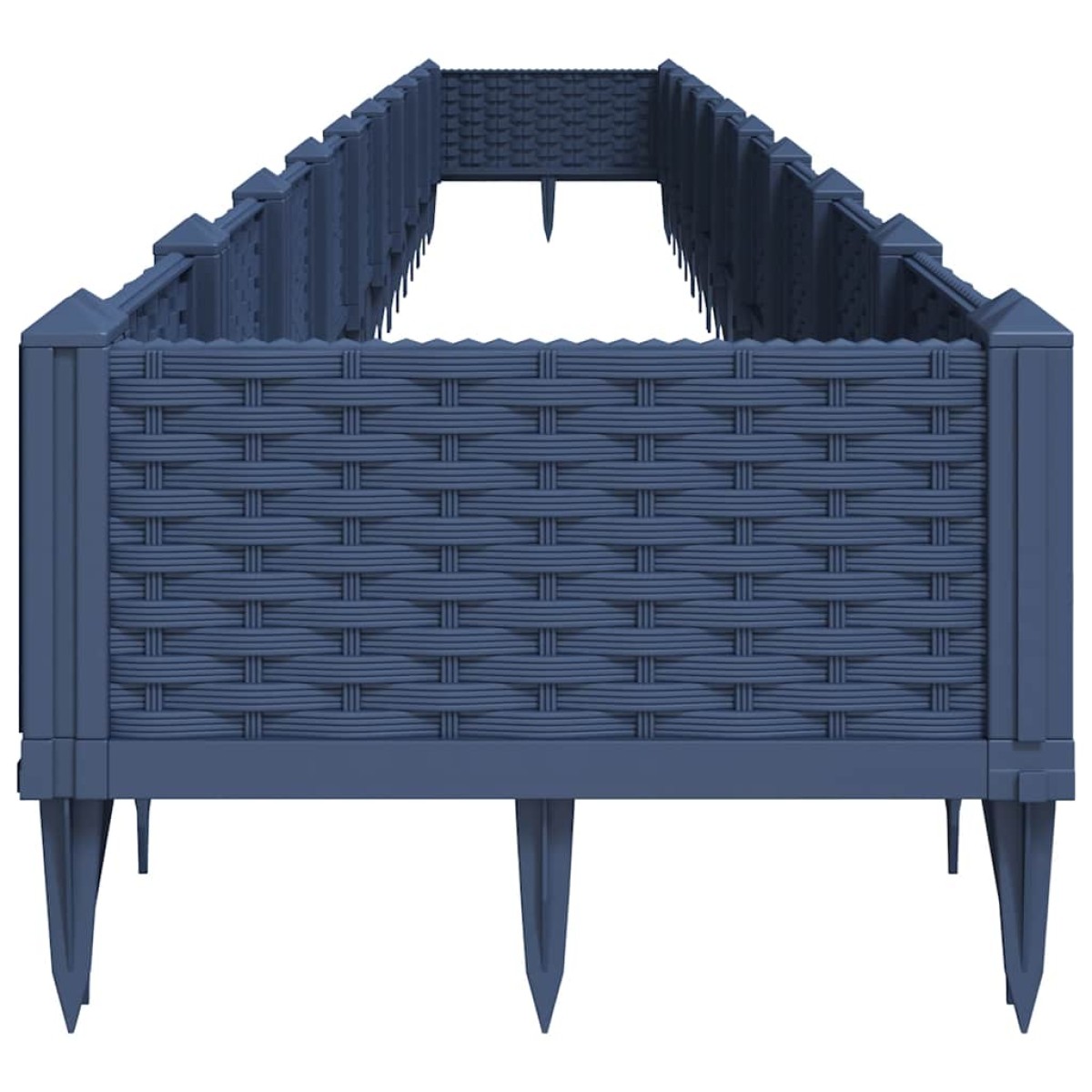 vidaXL Ζαρντινιέρα με Πασσάλους Μπλε Γκρι 362,5x42,5x28,5εκ. Πολυπροπυλένιο