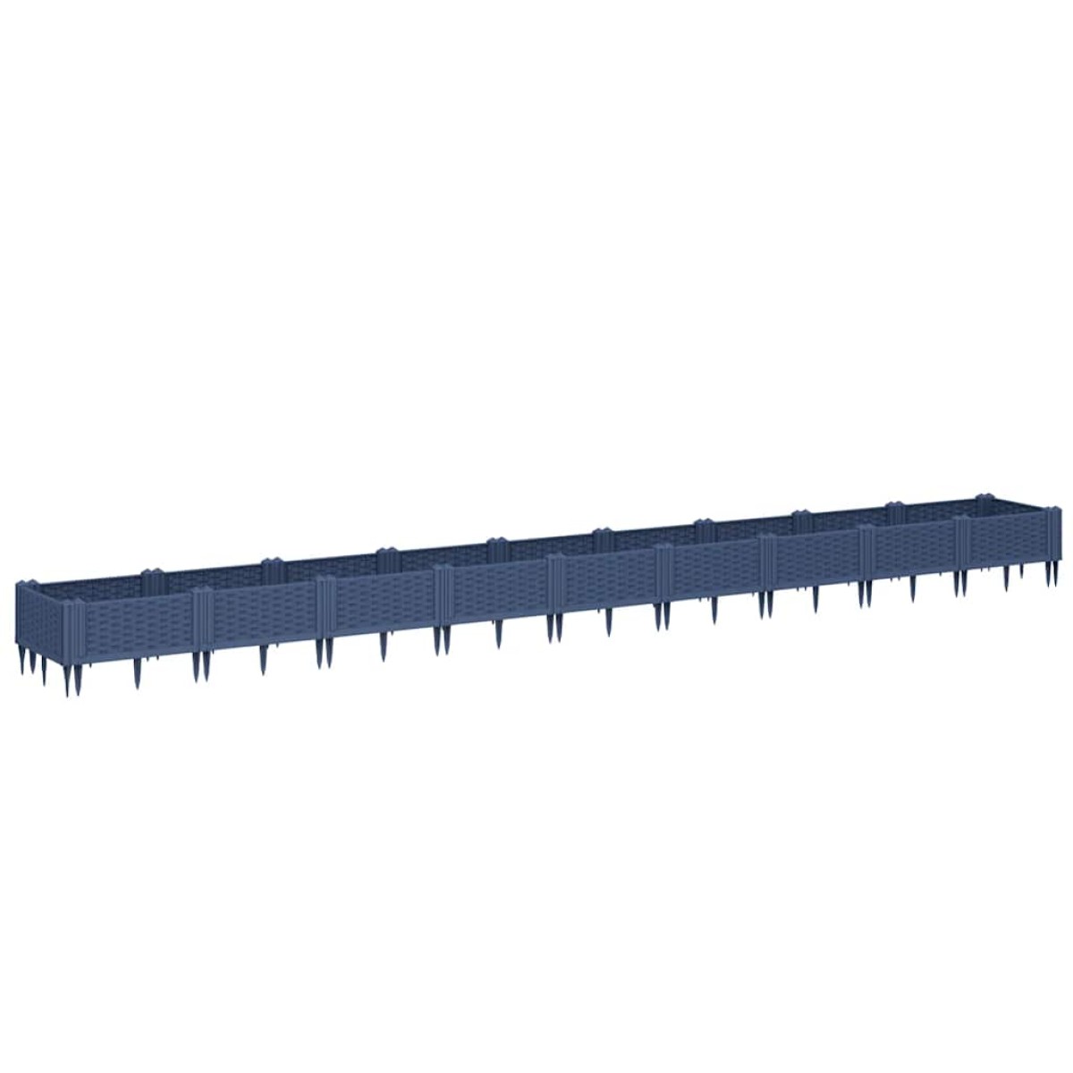 vidaXL Ζαρντινιέρα με Πασσάλους Μπλε Γκρι 362,5x42,5x28,5εκ. Πολυπροπυλένιο
