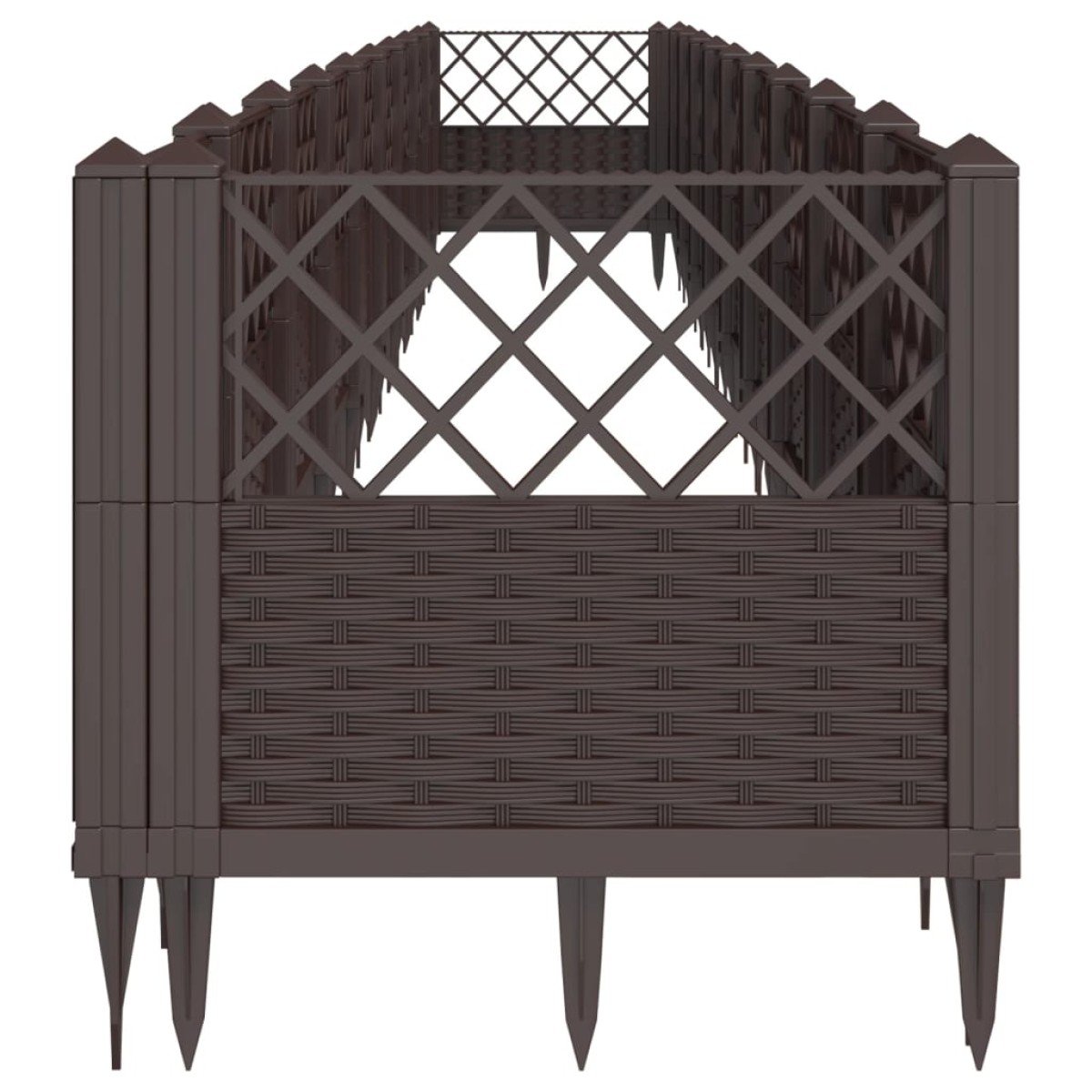 vidaXL Ζαρντινιέρα με Πασσάλους Καφέ 363,5x43,5x43,5εκ. Πολυπροπυλένιο