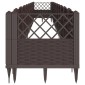 vidaXL Ζαρντινιέρα με Πασσάλους Καφέ 363,5x43,5x43,5εκ. Πολυπροπυλένιο