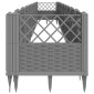 vidaXL Ζαρντινιέρα με Πασσάλους Γκρι 363,5x43,5x43,5εκ. Πολυπροπυλένιο