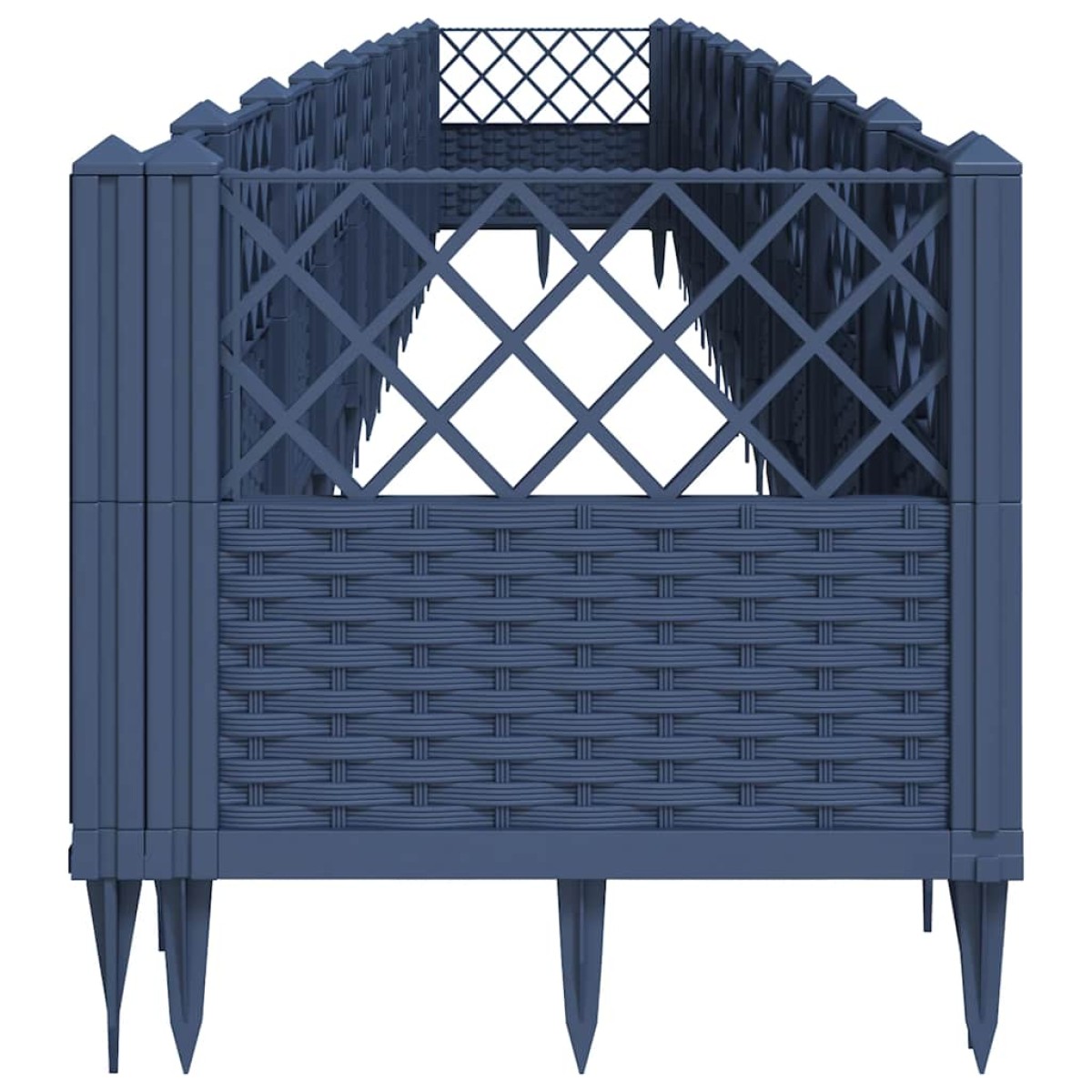 vidaXL Ζαρντινιέρα με Πασσάλους Μπλε Γκρι 363,5x43,5x43,5εκ. Πολυπροπυλένιο