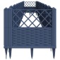 vidaXL Ζαρντινιέρα με Πασσάλους Μπλε Γκρι 363,5x43,5x43,5εκ. Πολυπροπυλένιο