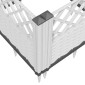 vidaXL Ζαρντινιέρα με Πασσάλους Λευκή 363,5x43,5x43,5εκ Πολυπροπυλένιο