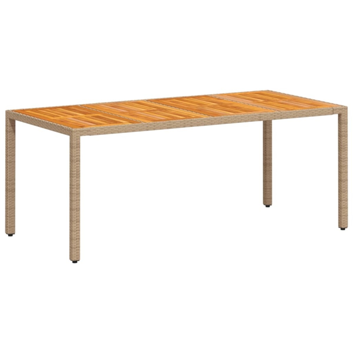 vidaXL Τραπέζι Κήπου Μπεζ 190x90x75εκ. Συνθετικό Ρατάν / Ξύλο Ακακίας
