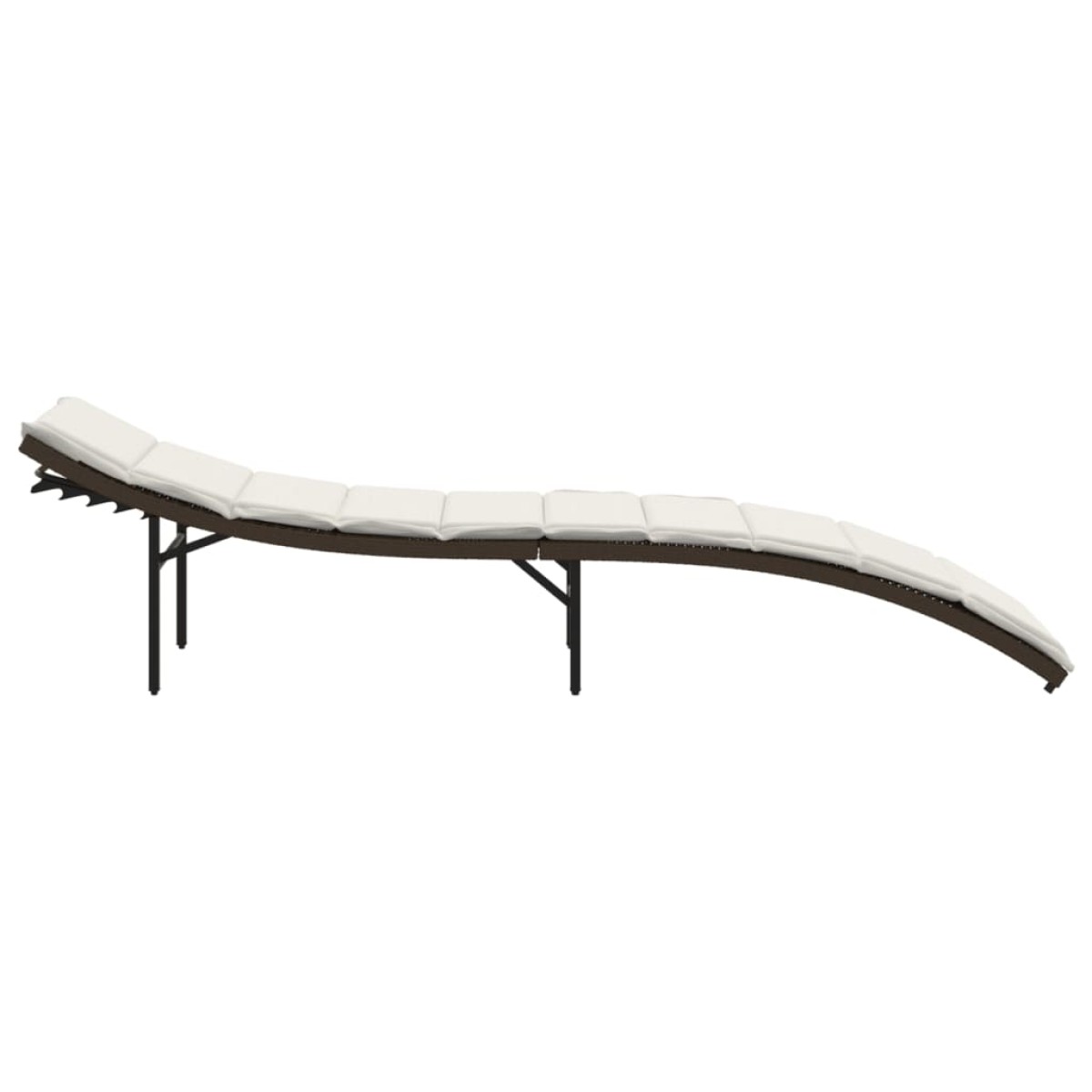 vidaXL Ξαπλώστρα Καφέ 55x199x50 εκ. από Συνθετικό Ρατάν με Μαξιλάρι