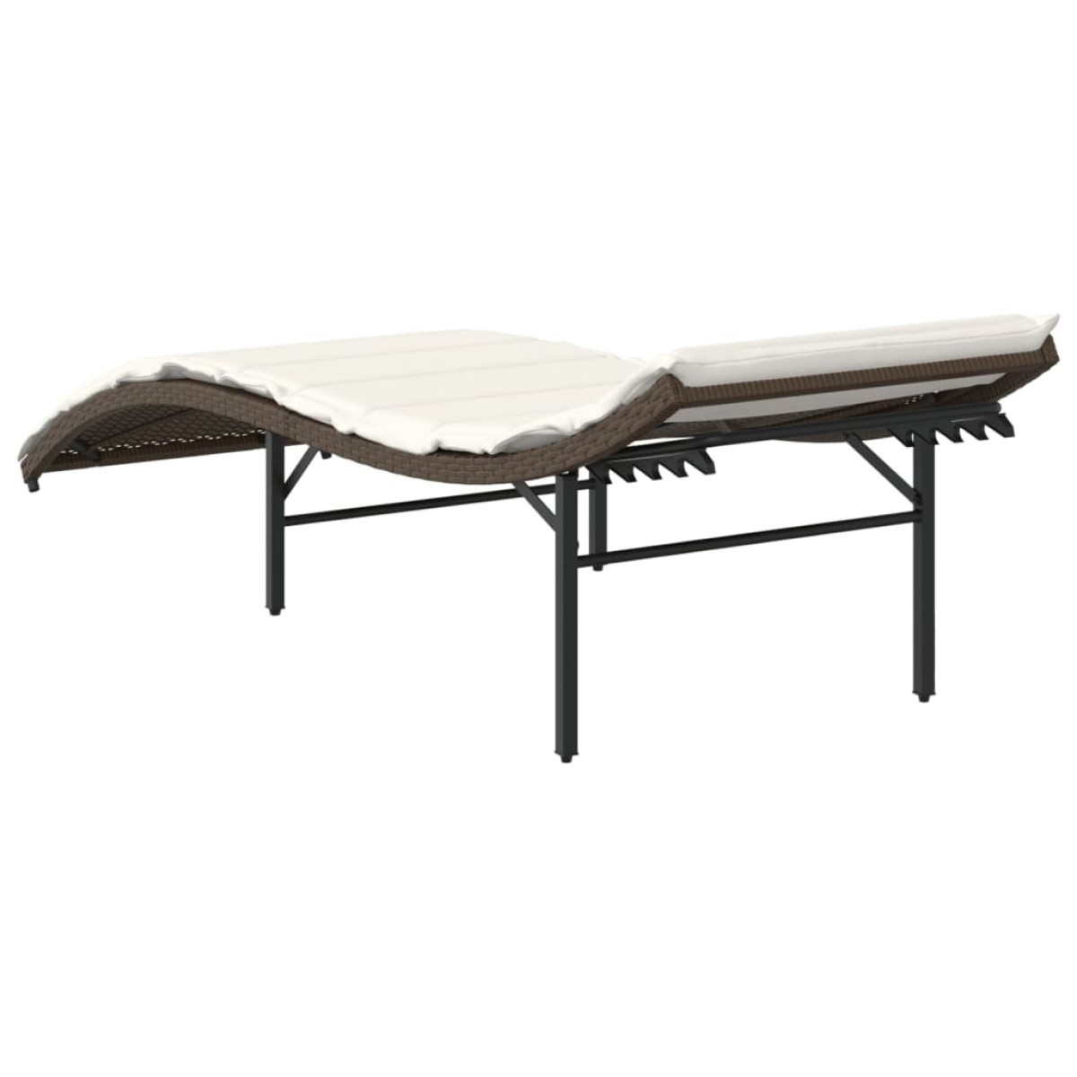 vidaXL Ξαπλώστρα Καφέ 55x199x50 εκ. από Συνθετικό Ρατάν με Μαξιλάρι