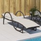 vidaXL Ξαπλώστρα Μαύρη 60x199x42 εκ. από Συνθετικό Ρατάν με Μαξιλάρι