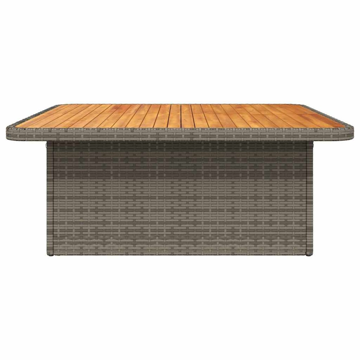 vidaXL Τραπέζι Κήπου Γκρι 110x110x71 εκ. Συνθετικό Ρατάν/Ξύλο Ακακίας