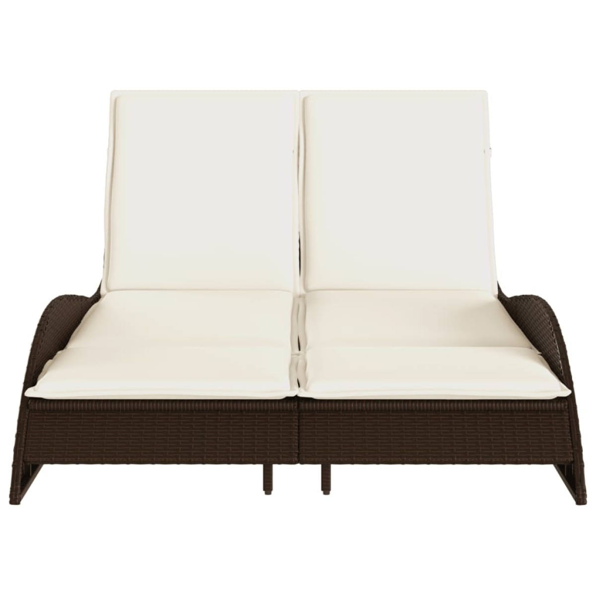 vidaXL Ξαπλώστρα Καφέ 114x205x73 εκ. από Συνθετικό Ρατάν με Μαξιλάρι