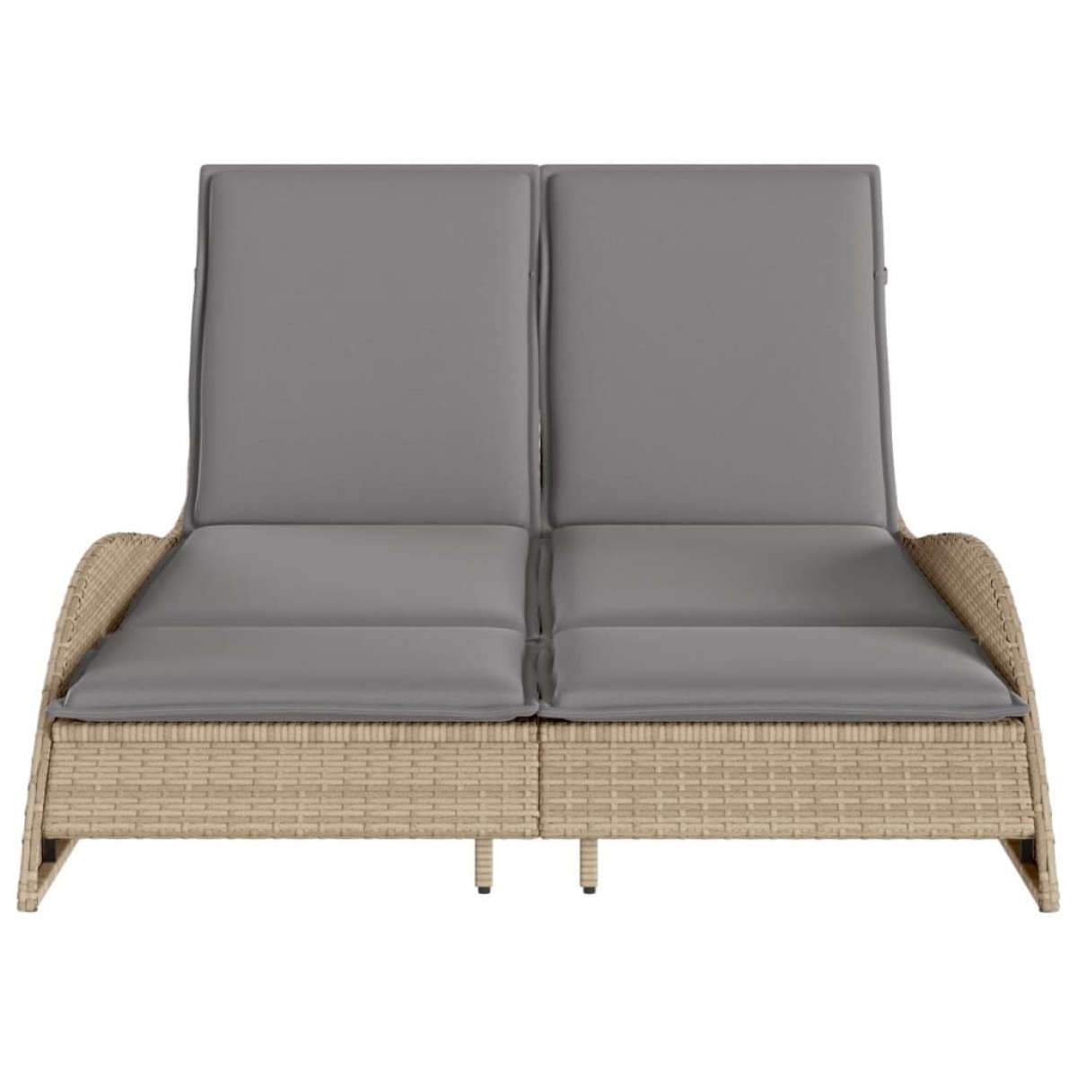 vidaXL Ξαπλώστρα Μπεζ 114x205x73 εκ. από Συνθετικό Ρατάν με Μαξιλάρι