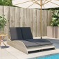vidaXL Ξαπλώστρα Αν. Γκρι 114x205x73 εκ. Συνθετικό Ρατάν με Μαξιλάρι