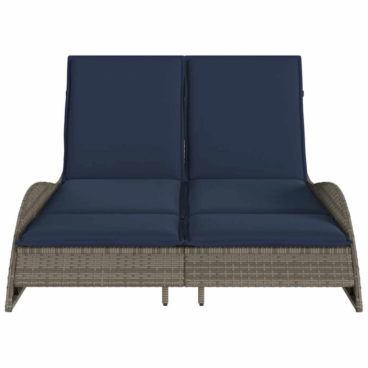 vidaXL Ξαπλώστρα με Μαξιλάρια Γκρι 114 x 205 x 73 εκ. από Συνθετικό Ρατάν