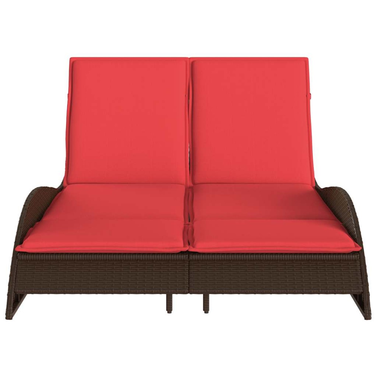 vidaXL Ξαπλώστρα με Μαξιλάρια Καφέ 114 x 205 x 73 εκ. από Συνθετικό Ρατάν