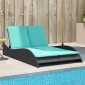 vidaXL Ξαπλώστρα με Μαξιλάρια Μαύρη 114 x 205 x 73 εκ. από Συνθετικό Ρατάν